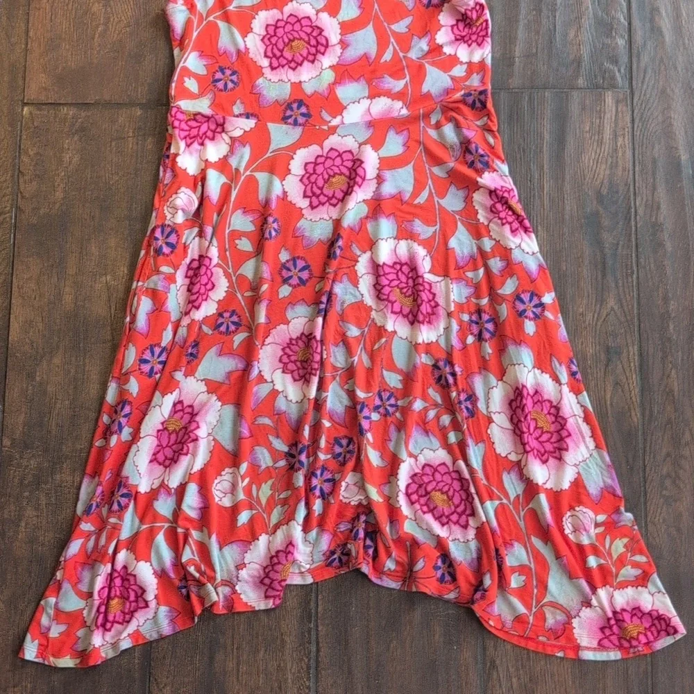 Anthropologie Maeve Cleary Floral Mock Neck Dress Pockets - Women's Large - Picture 8 of 8